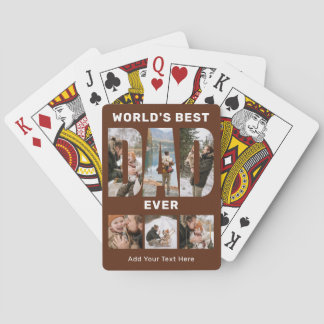 Jeu De Cartes World's Best Dad Ever Custom 6 Photo Brown