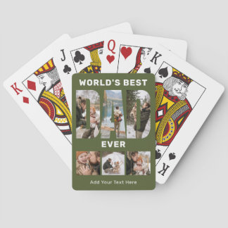 Jeu De Cartes World's Best Dad Ever Custom 6 Photo Green