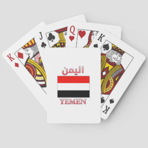 Jeu De Cartes Yémen Drapeau اليمن WordArt arabe et anglais