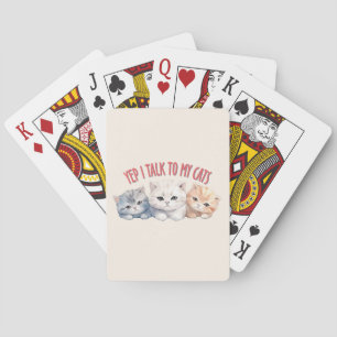 Jeu De Cartes Yep, je parle à My Cats - Adorable Trio Cat Design