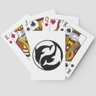 Jeu De Cartes Yin Yang Dauphins Jouant Des Cartes