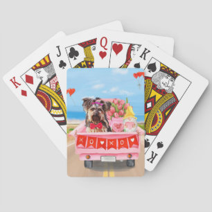 Jeu De Cartes Yorkshire Terrier Chien Valentine's Day Coeurs Cam