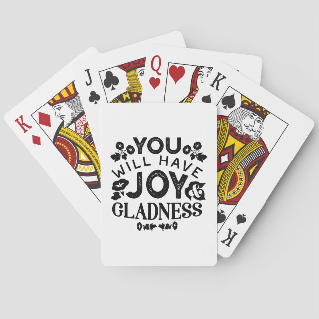 Jeu De Cartes You Will Have Joy and Gladness Inspirational Quote (dos)