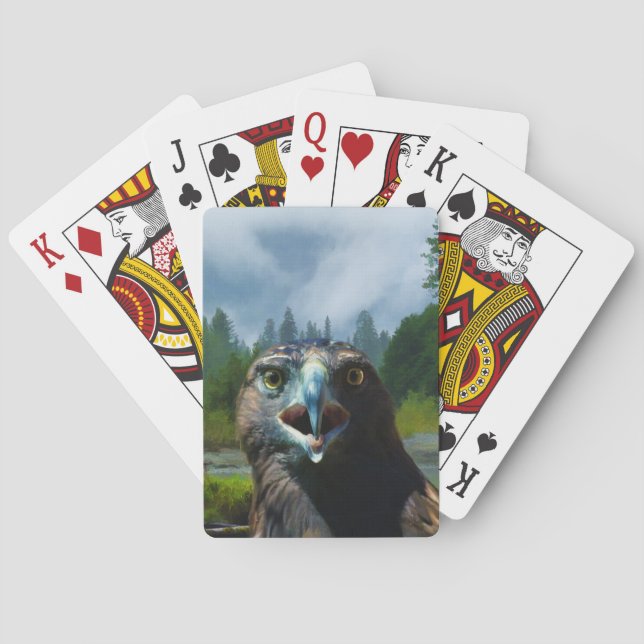 Jeu De Cartes Young Bald Eagle et Misty Alaskan River (dos)