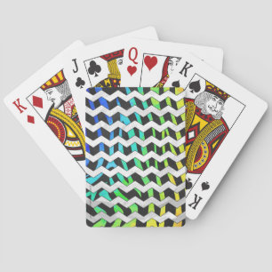 Jeu De Cartes Zebra Chevron Black and Rainbow Print