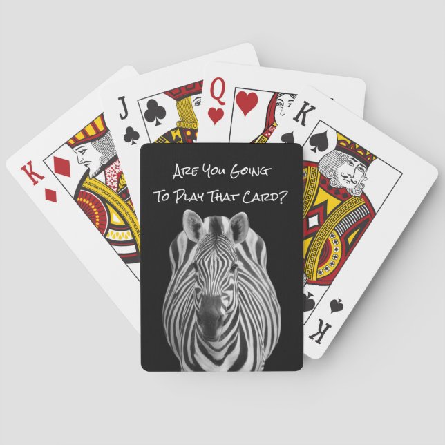 Jeu De Cartes Zebra Funny et carte mignonne Jouer des cartes (dos)