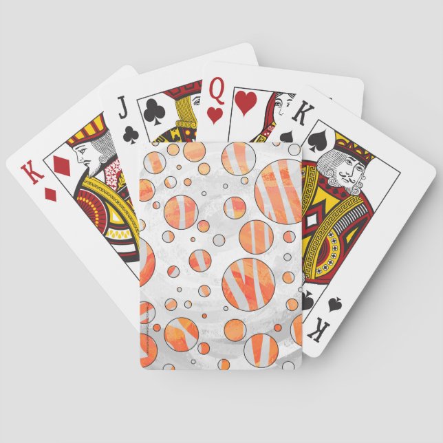 Jeu De Cartes Zebra Orange et White Polka Dot (dos)