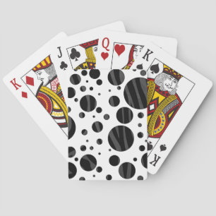 Jeu De Cartes Zebra Polka point noir et gris impression