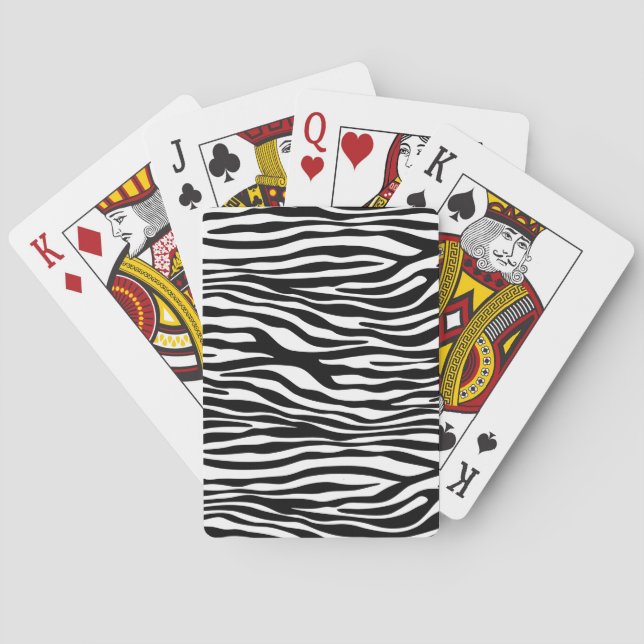 Jeu De Cartes Zebra Print, Zebra Stripes, Noir Et Blanc (dos)