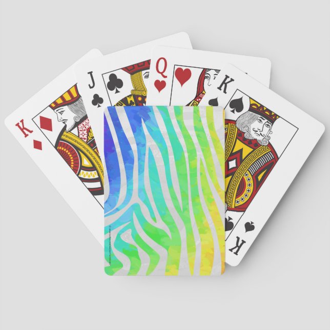 Jeu De Cartes Zebra Rainbow et White Print (dos)