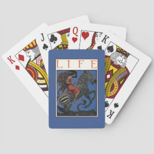 Jeu De Cartes Zebra vintage avec cavalier Art Nouveau