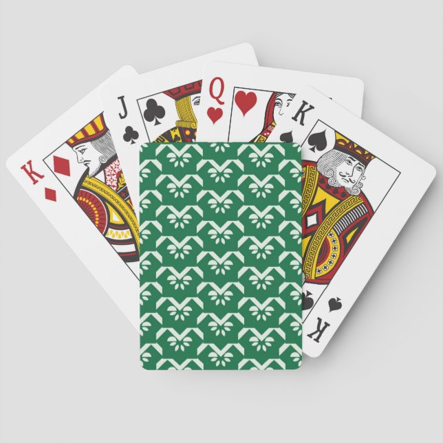 Jeu De Cartes Zigzag floral vert (dos)