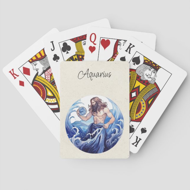 Jeu De Cartes Zodiac du porteur d'eau Aquarius (dos)