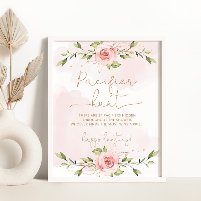 Jeu de chasse Floral rose vif Pacifique Poster (Créateur téléchargé)