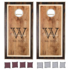 Conception Carré de monogramme en bois rustique