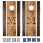 Conception de monogramme à rayures de ton de bois