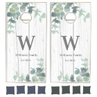 Eucalyptus rustique bois blanc famille monogramme