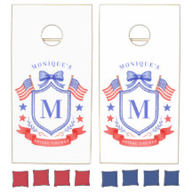 Fête de mariage avec monogramme rouge blanc & je f