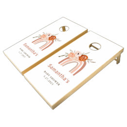 Jeu De Cornhole Orange Terracotta Boho | Baby shower arc-en-ciel