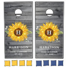 Planches de bois Tournesol Monogramme Mariage Rust