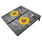 Planches en bois de tournesol de monogramme mariag