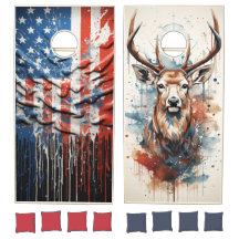 USA US DEER Drapeau américain Deer Patriotisme