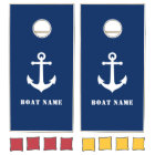 Votre nom de bateau avec Ancre Vintage sur Navy Bl