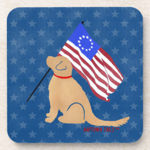 Jeu de Dessous de verre américain Patriotique Gold