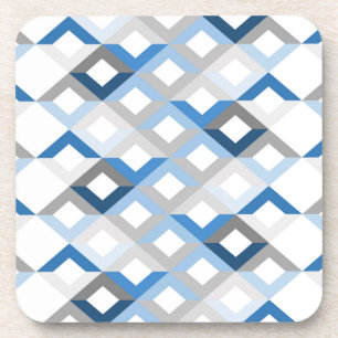 jeu de dessous de verre de chevrons bleus