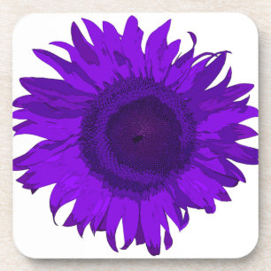 Jeu de Dessous de verre de liège de tournesol viol