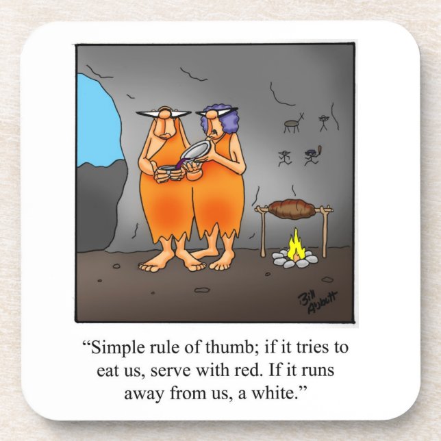 Jeu de Dessous de verre d'Humours à vin amusant (Devant)