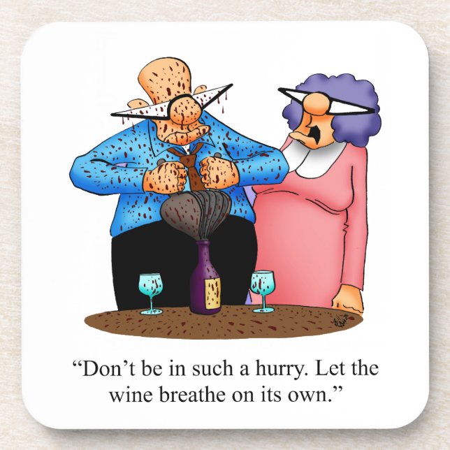 Jeu de Dessous de verre d'Humours à vin amusant (Devant)