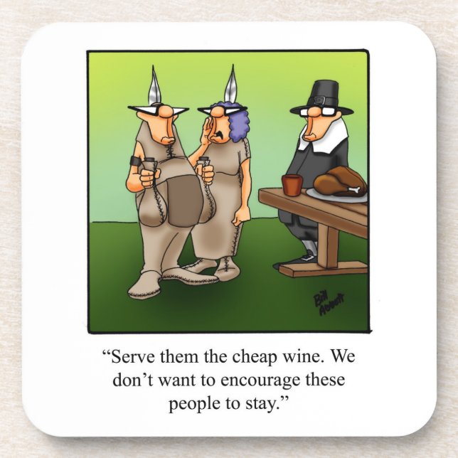 Jeu de Dessous de verre d'Humours à vin amusant (Devant)