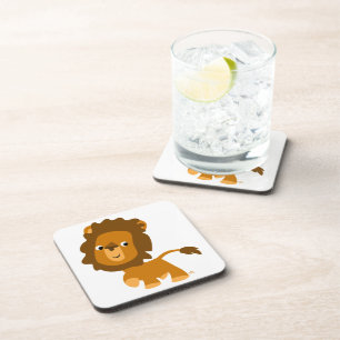 Jeu de Dessous de verre Lion de contenu de dessin