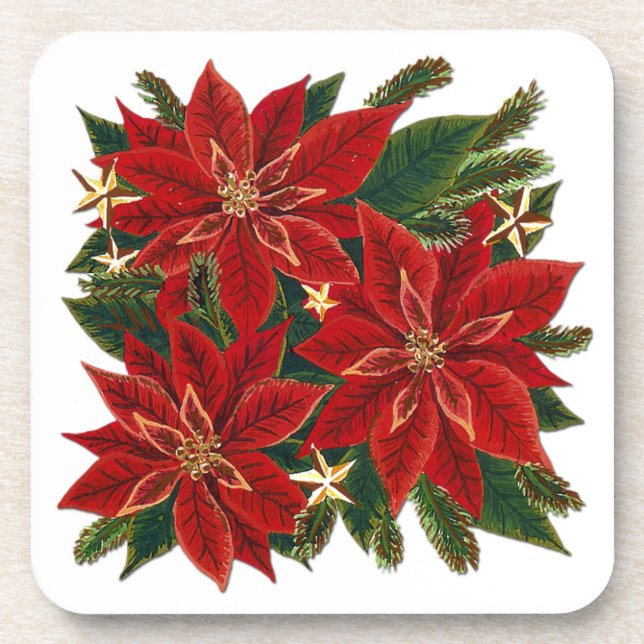Jeu de Dessous de verre Red Poinsettia (Devant)