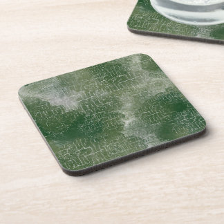 Jeu de Dessous de verre vert pin, Grunge Abstrait 