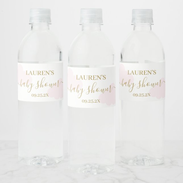 Jeu de Étiquette de boissons de Baby shower rose n (Bouteilles)