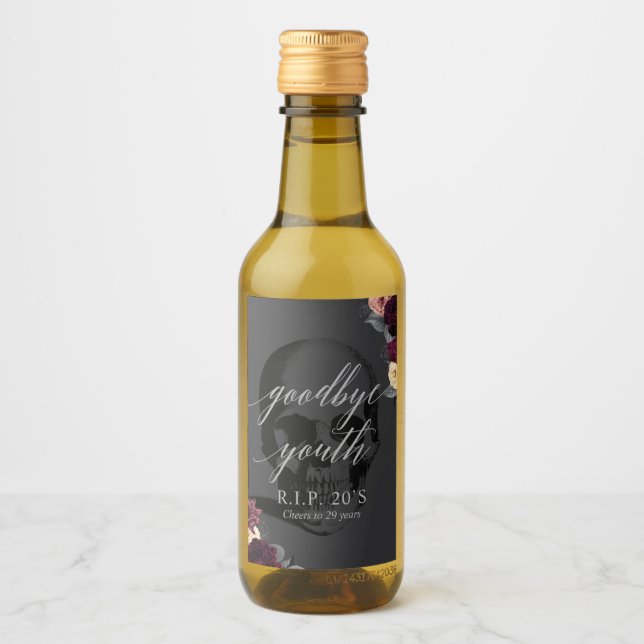 Jeu de Étiquette de mini bouteilles de vin RIP 20s (Devant)