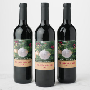 Jeu de Étiquettes de vin de Noël
