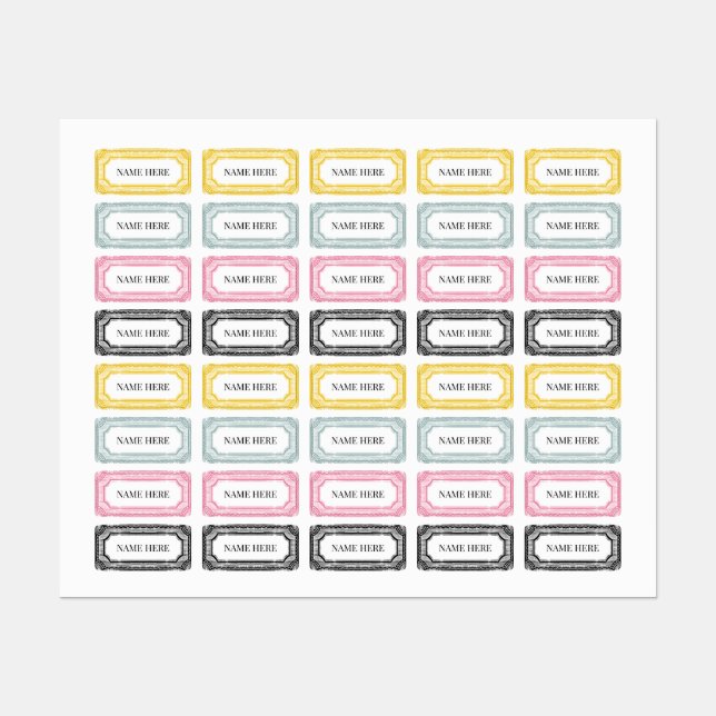 Jeu de Étiquettes vintages 1 (Feuille)