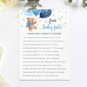 Jeu de Faits Amusants sur Bébé Carte d'Ours en Pel