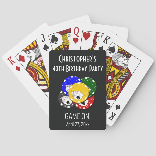 Jeu de fête d'anniversaire Casino Jeu de Poker de  (dos)