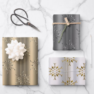 Jeu de feuilles de Noël étoilées métalliques
