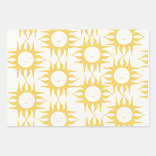 Jeu de feuilles plats en papier d'emballage