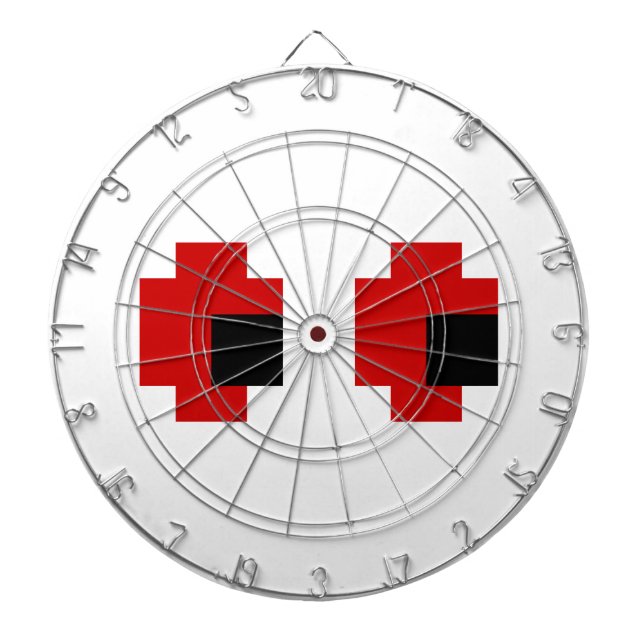 Jeu De Fléchettes 8 bits Éffrayants yeux rouges (Devant)