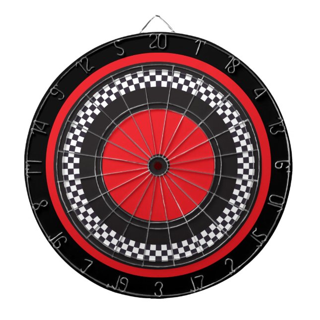 Jeu De Fléchettes À damiers rouge et noir (Devant)