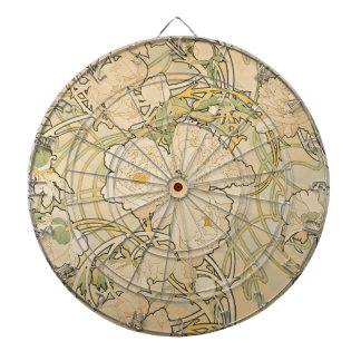 Jeu De Fléchettes Alphonse Mucha Peonies Peony Roses Fawn 1897