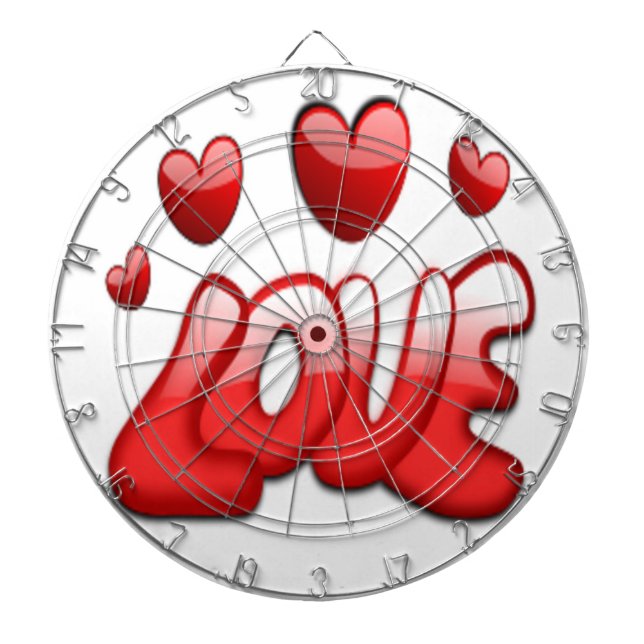 JEU DE FLÉCHETTES AMOUR AVEC LES COEURS ROUGES (Devant)
