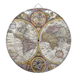 Jeu De Fléchettes Ancienne carte du monde