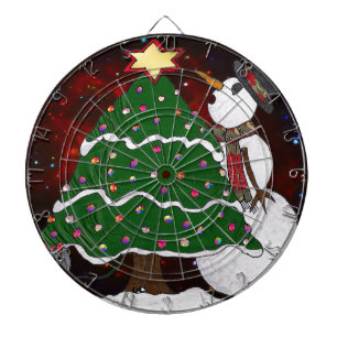 Jeu De Fléchettes Arbre de Noël Snowman Surprise Art Imprimer